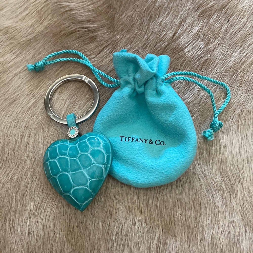 Tiffany & Co.  Crocodile Leather Heart Key Ring